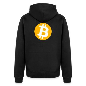 Bitcoin - Unisex Premium Organic Zip Hoodie - black - Back - Nico (187cm)