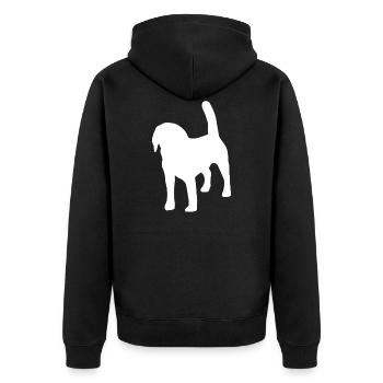 Beagle silhouette - Unisex Premium Organic Zip Hoodie - black - Back - Nico (187cm)