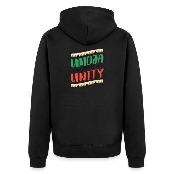 Kwanzaa USA African American Festival Celebration Saying - Unisex Premium Organic Zip Hoodie - black - Back - Nico (187cm)