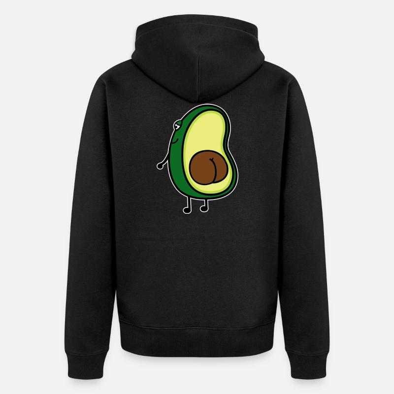 Avocado - Unisex Premium Bio Zip Hoodie - Schwarz