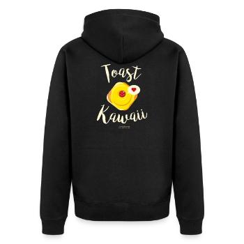 Toast kawaii - Unisex Premium Organic Zip Hoodie - black - Back - Nico (187cm)