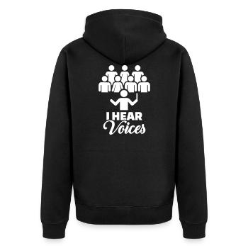 Chor - Unisex Premium Bio Zip Hoodie - Schwarz - Hinten - Nico (187cm)