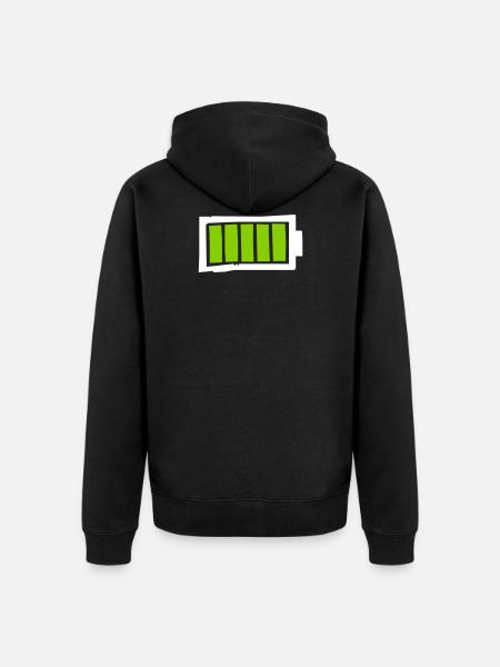 battery - Unisex Premium Organic Zip Hoodie - black