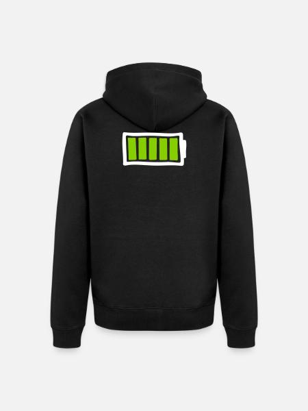 battery - Unisex Premium Organic Zip Hoodie - black