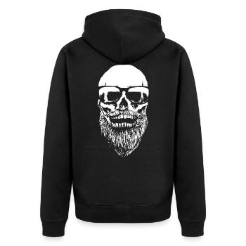 Bart skull hipster - Unisex Premium Organic Zip Hoodie - black - Back - Nico (187cm)