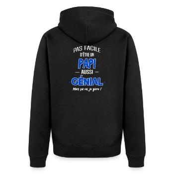 PAPI - Veste à capuche bio Premium Unisexe - noir - Dos - Nico (187cm)