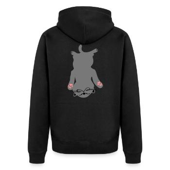 Cat Relaxed Carthusian Chartreux funny - Unisex Premium Organic Zip Hoodie - black - Back - Nico (187cm)