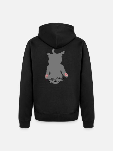 Chat Détendu Chartreux Chartreux drôle - Veste à capuche bio Premium Unisexe - noir