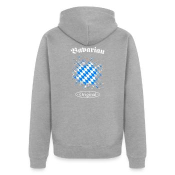 Bavarian Original Bayern Bavaria Bayern bayern - Unisex Premium Organic Zip Hoodie - heather grey - Back - Nico (187cm)