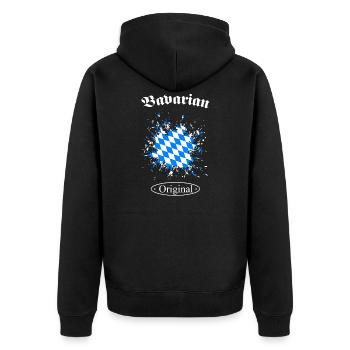 Bavarian Original Bayern Bavaria Bayern bayern - Unisex Premium Bio Zip Hoodie - Schwarz - Hinten - Nico (187cm)
