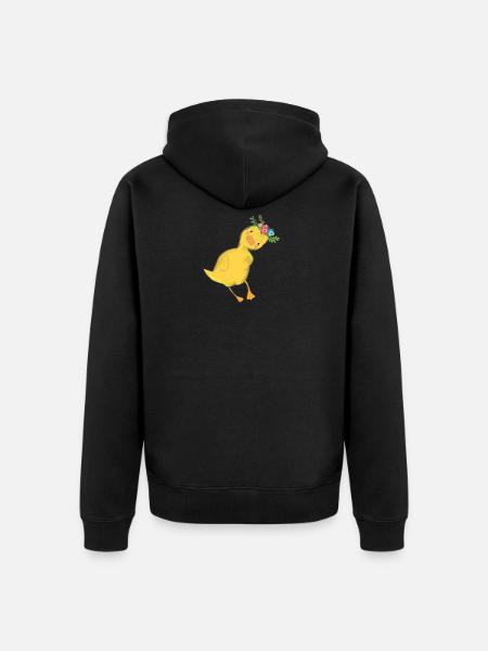 entchen - Unisex Premium Bio Zip Hoodie - Schwarz