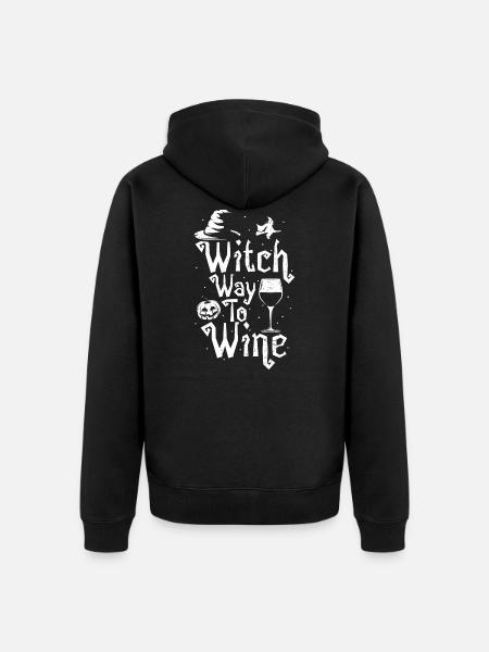 Witch Way To Wine - Wine - Unisex Premium Organic Zip Hoodie - black