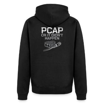 PCAP Or It Didn't Happen - Unisex Premium Organic Zip Hoodie - black - Back - Nico (187cm)