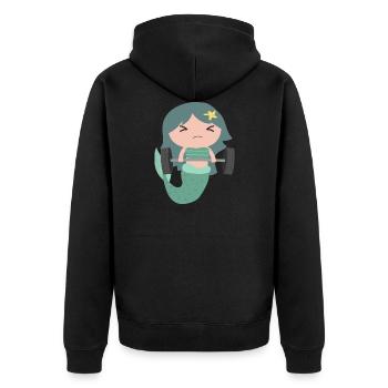 Sirène - Veste à capuche bio Premium Unisexe - noir - Dos - Nico (187cm)