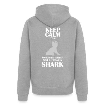 Yorkshire Terrier - Unisex Premium Organic Zip Hoodie - heather grey - Back - Nico (187cm)