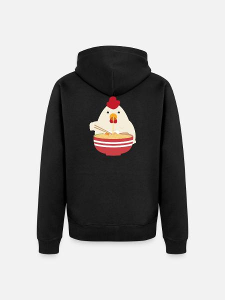 Poulet de ramen Poulet - Veste à capuche bio Premium Unisexe - noir