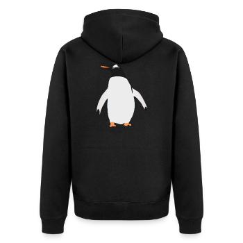 South Georgia Es Papua Penguin - Unisex Premium Bio Zip Hoodie - Schwarz - Hinten - Nico (187cm)