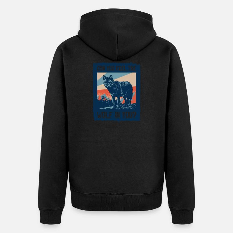 Wolf Werwolf - Unisex Premium Bio Zip Hoodie - Schwarz