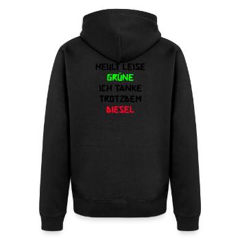 Heult Leise Grüne Anti Grünen Pro Diesel Autofahre - Unisex Premium Bio Zip Hoodie - Schwarz - Hinten - Nico (187cm)
