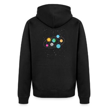 Univers Galaxie Espace Planètes Solaires - Veste à capuche bio Premium Unisexe - noir - Dos - Nico (187cm)