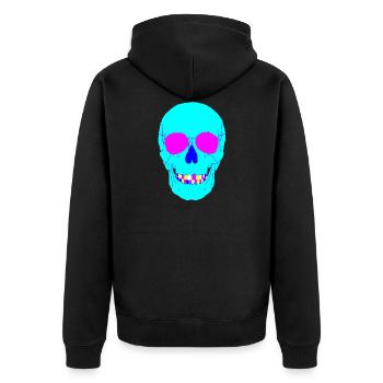 Tête de mort coloré - Veste à capuche bio Premium Unisexe - noir - Dos - Nico (187cm)