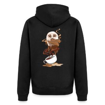 Café street art pour les fans de street art - Veste à capuche bio Premium Unisexe - noir - Dos - Nico (187cm)