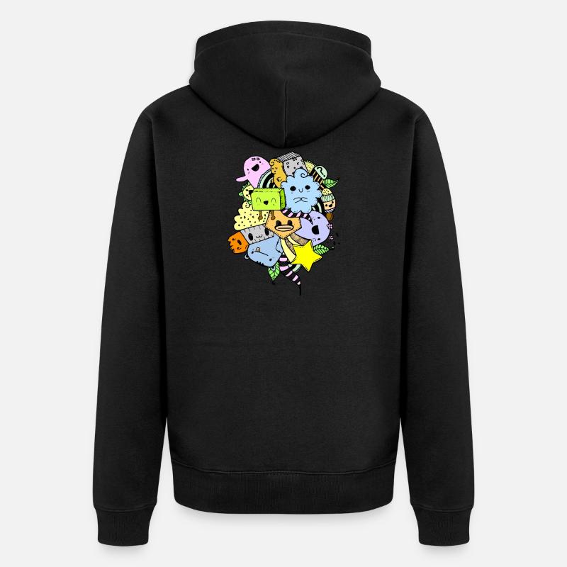 Art Doodle - Veste à capuche bio Premium Unisexe - noir