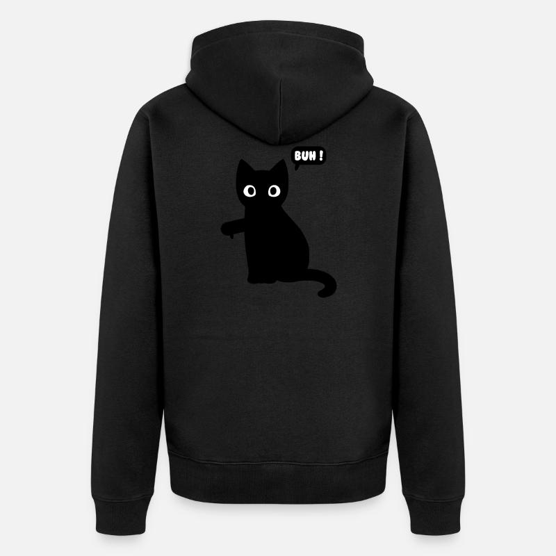 Katze Cartoon Comic - Unisex Premium Bio Zip Hoodie - Schwarz