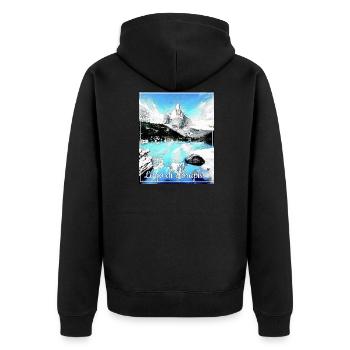 Lago di Sorapiss,Dolomites,lake,landscape, - Unisex Premium Organic Zip Hoodie - black - Back - Nico (187cm)