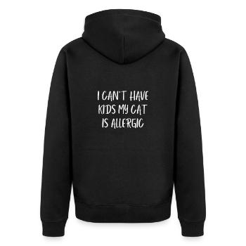 I can t have kids my cat is allergic shirt - Unisex Premium Organic Zip Hoodie - black - Back - Nico (187cm)