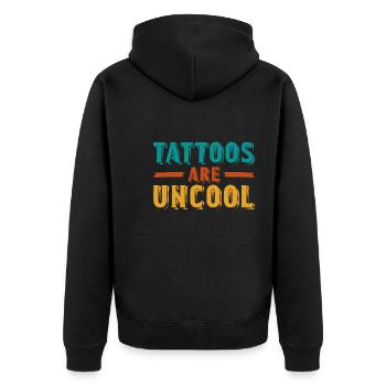 Tattoos Are Not Cool Sarcastic Ink Addict Tattoo - Unisex Premium Bio Zip Hoodie - Schwarz - Hinten - Nico (187cm)