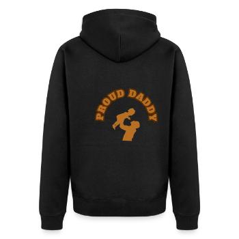 Fier Papa Enfant Fille Marron - Veste à capuche bio Premium Unisexe - noir - Dos - Nico (187cm)