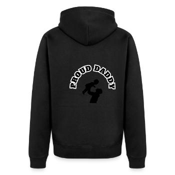 Proud Daddy Daughter Kid Black - Unisex Premium Organic Zip Hoodie - black - Back - Nico (187cm)
