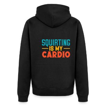 I Heart Squirters Adult Joke I Love Squirting - Unisex Premium Organic Zip Hoodie - black - Back - Nico (187cm)