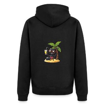 Ant Summer Beach Vacation - Unisex Premium Organic Zip Hoodie - black - Back - Nico (187cm)
