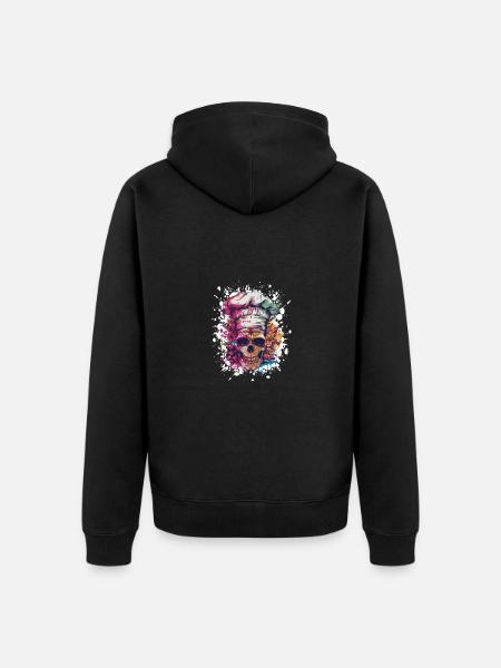 Chef Skull - Unisex Premium Organic Zip Hoodie - black