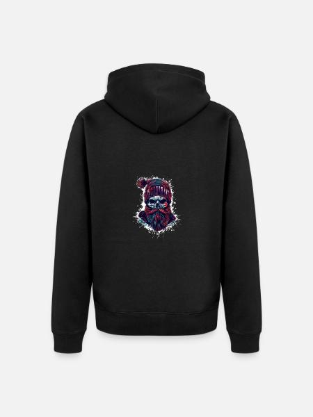 Lumberjack Skull - Unisex Premium Organic Zip Hoodie - black
