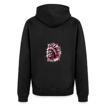 Crâne de chef indien - Veste à capuche bio Premium Unisexe - noir - Dos - Nico (187cm)