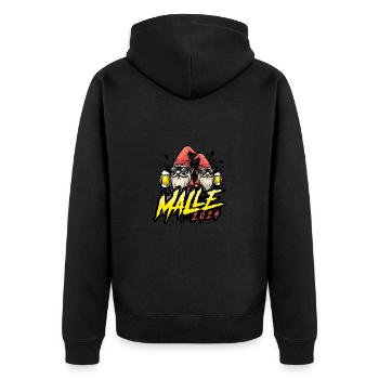 Malle 2024 Zwerge Party - Unisex Premium Bio Zip Hoodie - Schwarz - Hinten - Nico (187cm)