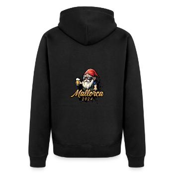 Mallorca 2024 Bier - Unisex Premium Bio Zip Hoodie - Schwarz - Hinten - Nico (187cm)