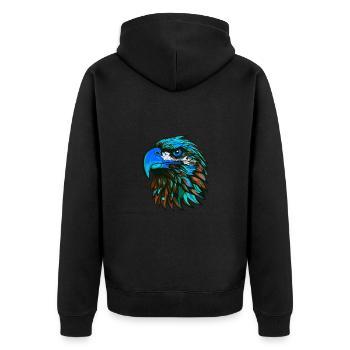 Eagle Portrait Colorful - Unisex Premium Organic Zip Hoodie - black - Back - Nico (187cm)