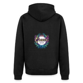 Grèce 2024 Coloré - Veste à capuche bio Premium Unisexe - noir - Dos - Nico (187cm)