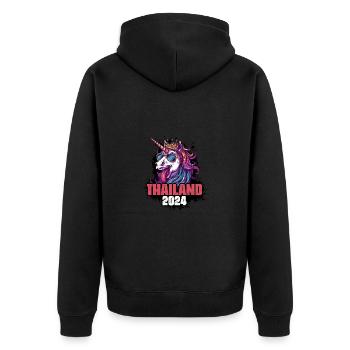 Thaïlande 2024 Licorne - Veste à capuche bio Premium Unisexe - noir - Dos - Nico (187cm)