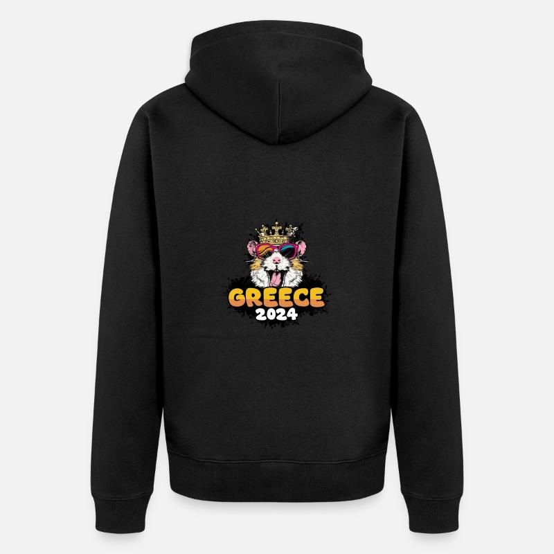 Grèce 2024 Hamster - Veste à capuche bio Premium Unisexe - noir