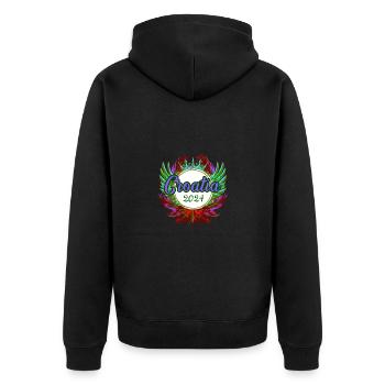 Croatia 2024 Team - Unisex Premium Organic Zip Hoodie - black - Back - Nico (187cm)