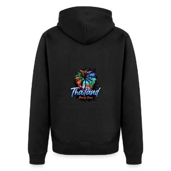 Thailand Party Crew Urlaub - Unisex Premium Bio Zip Hoodie - Schwarz - Hinten - Nico (187cm)