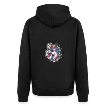 Bande dessinée Licorne - Veste à capuche bio Premium Unisexe - noir - Dos - Nico (187cm)