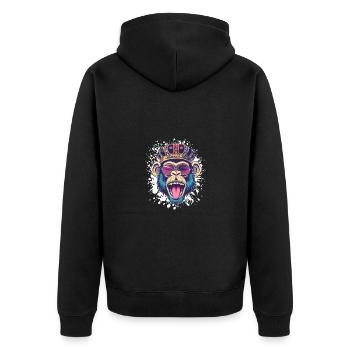 Bande dessinée Singe - Veste à capuche bio Premium Unisexe - noir - Dos - Nico (187cm)