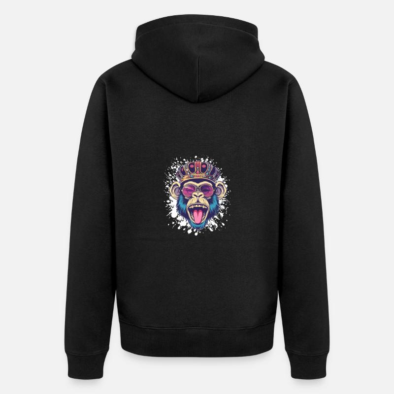 Bande dessinée Singe - Veste à capuche bio Premium Unisexe - noir