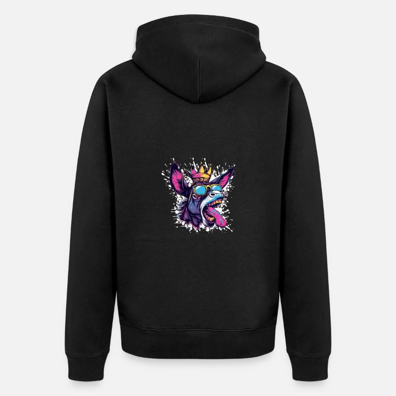 Bande dessinée de l’âne - Veste à capuche bio Premium Unisexe - noir